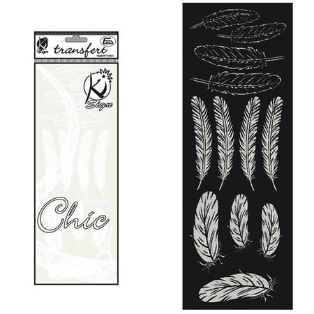 Naprasowanka welwetowa Złamana Biel Pióra 2