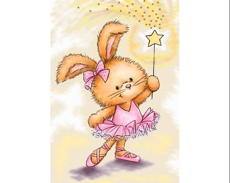 Diamentowa Mozaika 19x27cm Króliczek