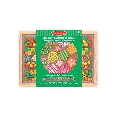 Zielony zestaw koralików Kwiatuszki