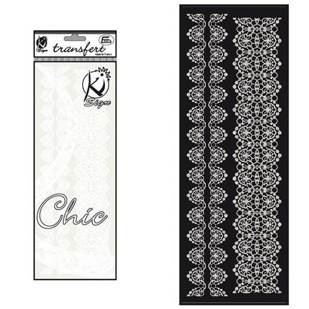 Naprasowanka welwetowa Złamana Biel Koronka