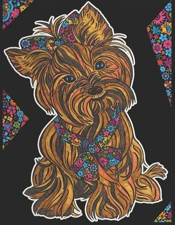 Kolorowanka Welwetowa 29,7x21 Yorkshire Terrier