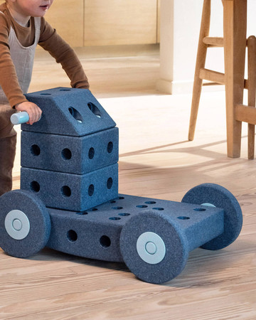 MODU - zestaw 4 piankowych kół z mocowaniami - Deep Blue / Sky Blue