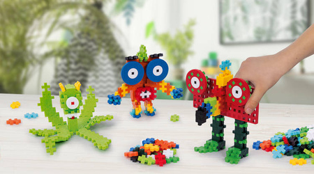 Plus-Plus, Mini Mix 240 szt. Stworki i Potworki  - Learn to build