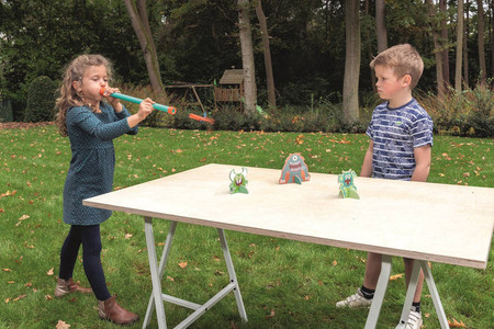 Scratch, Dmuchawka XL / 3 lotki przyssawki /  5 celów KOSMOS