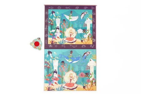 Scratch, 2 w 1 Puzzle magnetyczne i gra Szukaj z lupą - Syrenki 30 el.