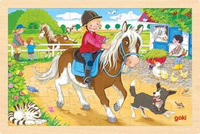 Puzzle dla najmłodszych 24 el. Z kucykami 57412-Goki, zabawki drewniane