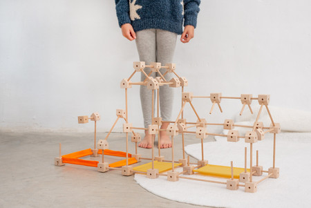 Drewniane klocki konstrukcyjne Mini Trigonos - 130 el.