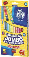 Kredki ołówkowe trójkątne jumbo Astra 12 kolorów + temperówka