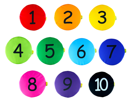 Poduszki animacyjne Ekoskóra zestaw 10szt Liczby 1-10