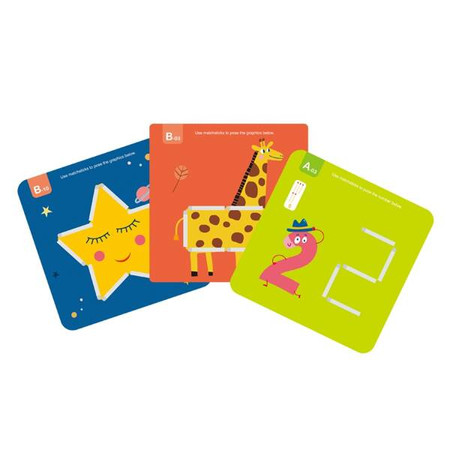 TOOKY TOY Drewniana Układanka Gra Logiczna Łamigłówki Zapałki Magnetyczne dla Dzieci 58 el.