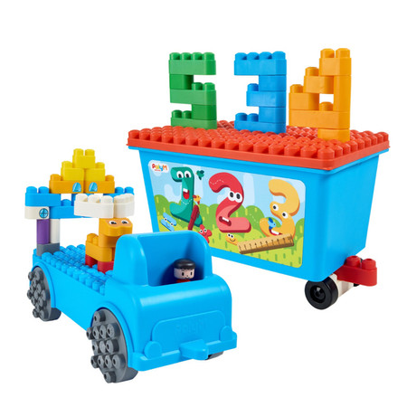 Klocki konstrukcyjne w aucie, Licz i baw się – Laweta, 114 el., 18m+, PolyM