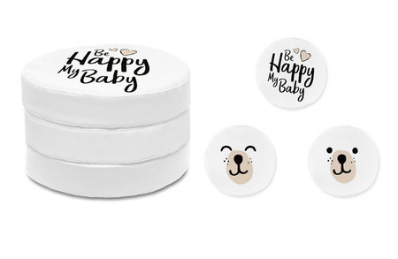 Poduszki białe ekoskóra MIŚ zestaw 3 szt. 6 cm AKSON