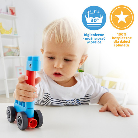 Klocki konstrukcyjne, Auta i Zwierzaki, 6 el., 18m+, PolyM