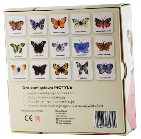 Gra dla dzieci memo MOTYLE od Mama Maluje