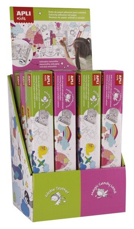 Samoprzylepna kolorowanka w rolce 4 metry Apli Kids - Transport