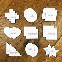 Kształty z podpisami w języku angielskim