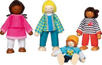 Laleczki drewniane rodzina wielokulturowa Goki 51463 do domku dla lalek