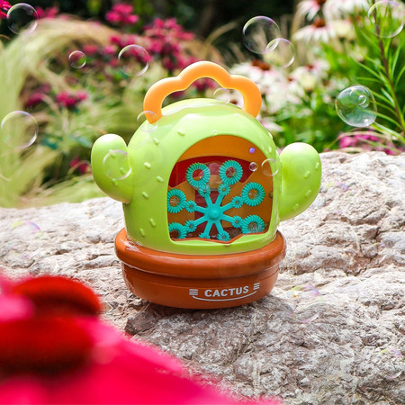 WOOPIE Elektryczna Maszyna Do Baniek Mydlanych Kaktus Efekty Dźwiękowe i Świetlne