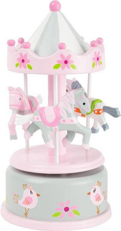 Pastelowa pozytywka z konikami 11230-Small Foot, zabawki drewniane