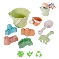 WOOPIE GREEN Zestaw do Piasku  w Wiaderku Zamki 8 el. BIODEGRADOWALNY ORGANICZNY MATERIAŁ
