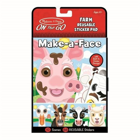 Książeczka z naklejkami wielokrotnego użytku Miny na twarzy Farma Melissa & Doug