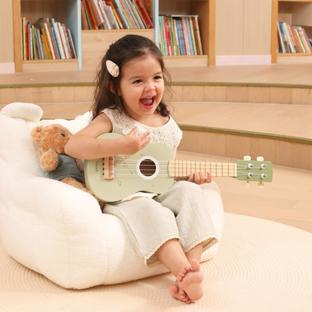 Viga Drewniane Ukulele Gitara Dla Dzieci Zielone Z Nutami
