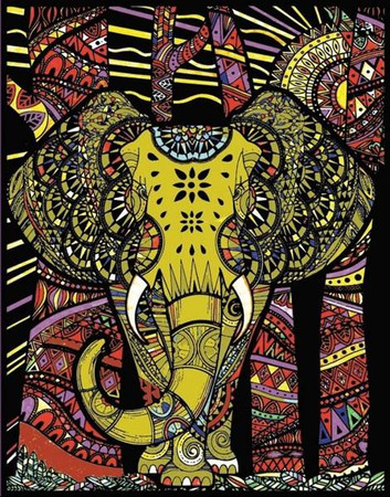 Kolorowanka Welwetowa 47x35 Słoń Indyjski