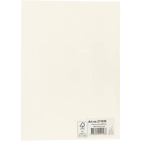 Papier Kość Słoniowa A4 180g 20 ark.