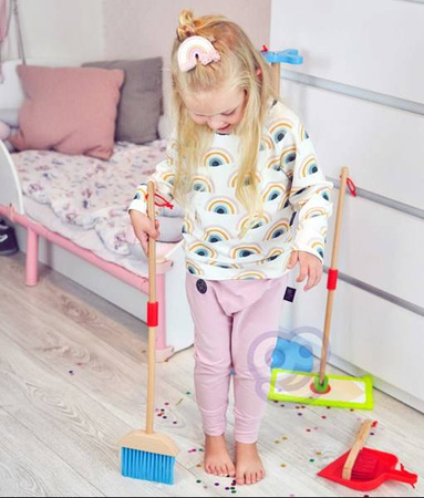 TOOKY TOY Drewniany Zestaw do Sprzątania dla Dzieci 6 el.
