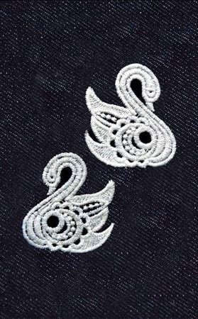 Naprasowanka koronkowa Łabędzie