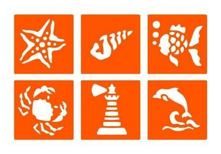 Zestaw 6 szablonów Morze