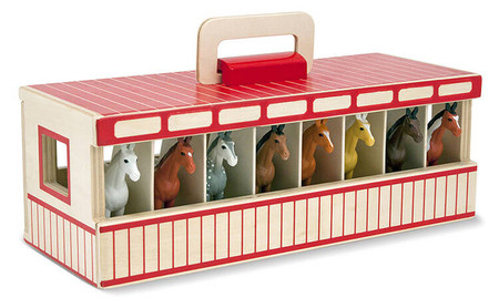 Przenośnia drewniana Stajnia z 8 Figurkami Koni Melissa and Doug 13744-MD