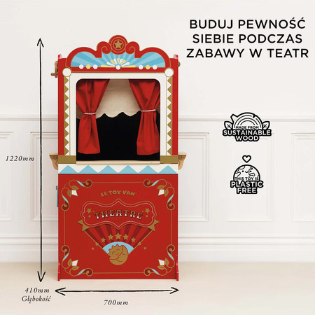 Drewniany teatr lalek Showtime zabawka dla dzieci odgrywanie ról Le Toy Van