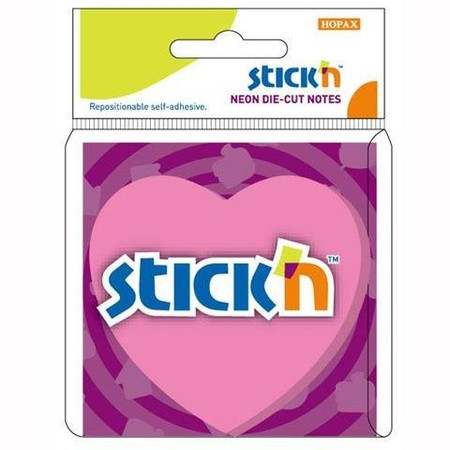 Notes Samop. 76x76mm Różowe Serce 50Kart.