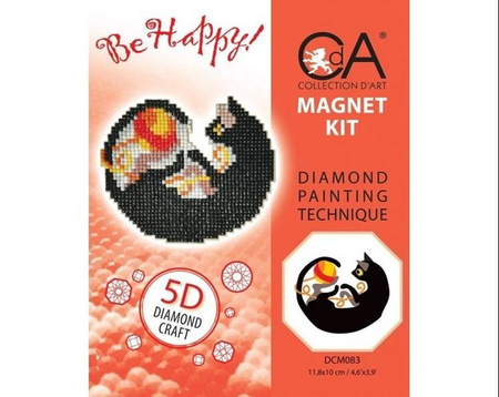 Diamentowa Mozaika z magnesem Czarny kot 3
