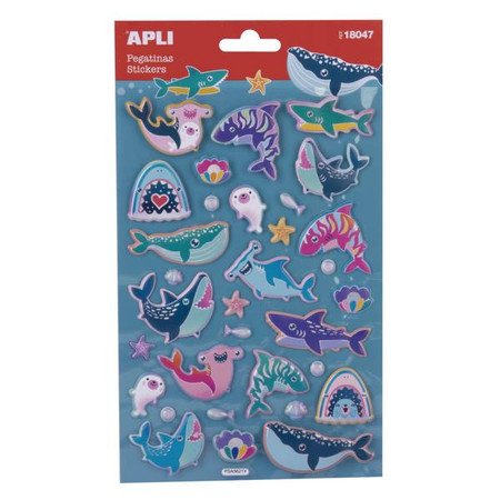 Naklejki metaliczne Apli Kids - Zwierzęta morskie