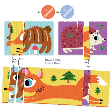 Puzzle patyczki Zwierzęta z lasu