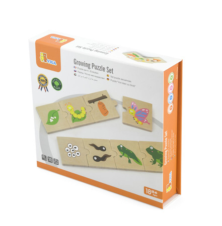 VIGA Drewniane puzzle Etapy rozwoju roślin i zwierząt