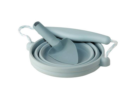 Składane wiaderko z łopatką Scrunch - Błękitny