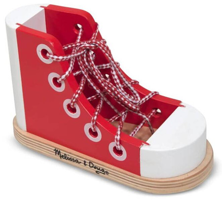 Duży drewniany but do nauki sznurowania Melissa & Doug