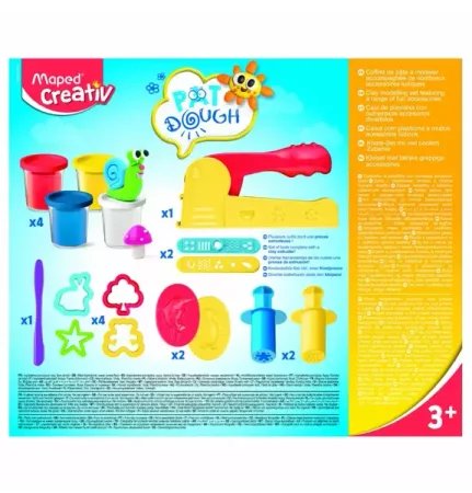 Creativ masa plastyczna 4x56g + akcesoria do wyciskania