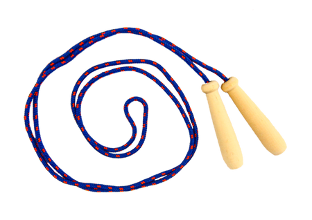 Skakanka sznurkowa z drewnianymi rączkami Akson - Niebieska