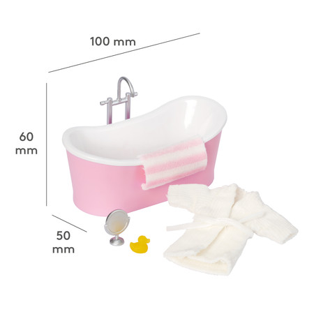 Zestaw wanna do łazienki do domku dla lalek meble łazienkowe zabawka Lundby