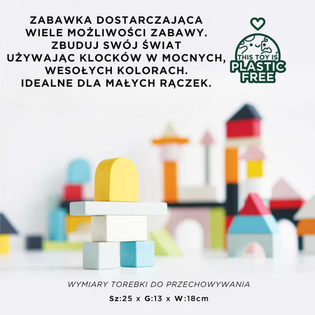 Drewniane klocki zestaw 60 sztuk zabawka edukacyjna dla dzieci, Le Toy Van