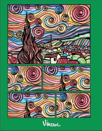 Pudełko do złożenia i pokolorowania Van Gogh Gwiaździsta