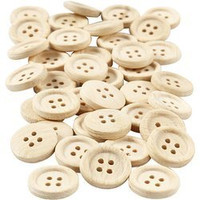 Drewniane guziki D: 18 mm, 40 szt.