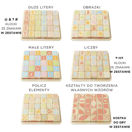 Drewniane klocki ABC zabawka edukacyjna dla dzieci, nauka liter, Le Toy Van