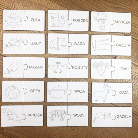 Puzzle wyrazowe do nauki czytania Cz.4