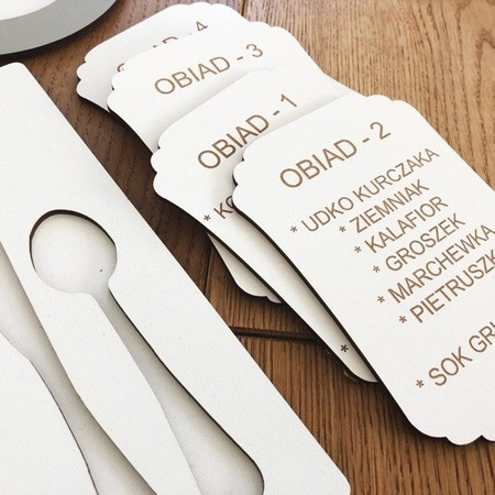 Drewniana układanka edukacyjna Wiem co jem