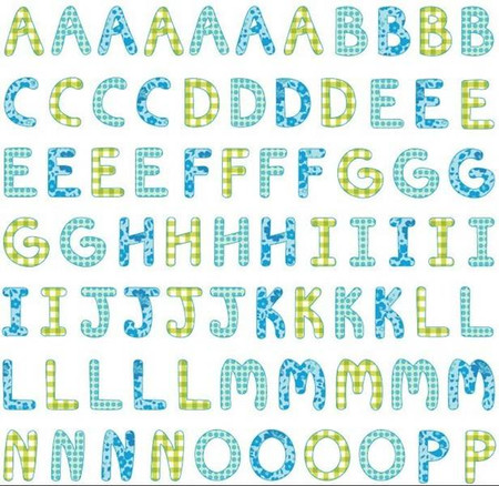 Naprasowywanka Alfabet Niebieski